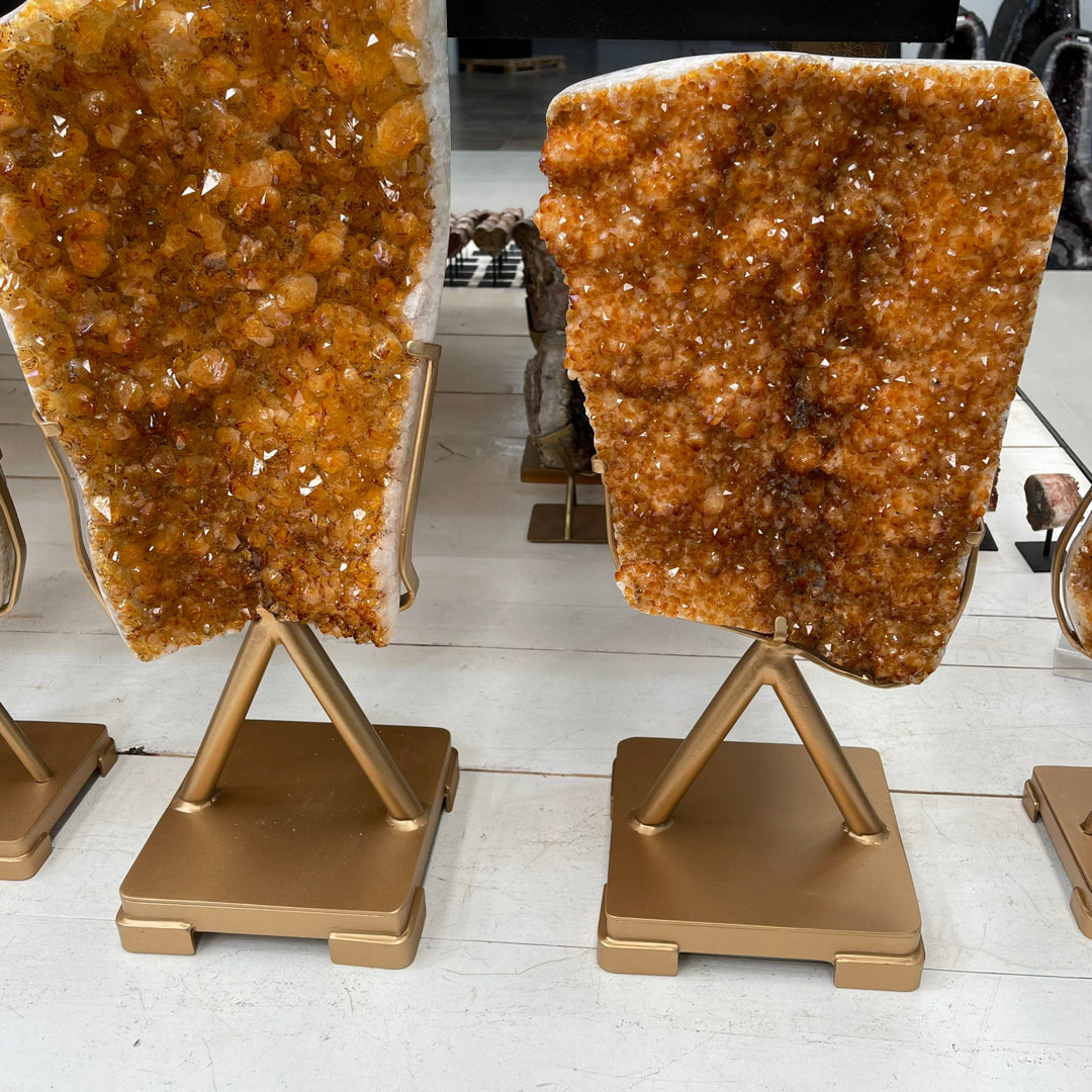 Citrine Druze on Metal Stands - AAA | Custom Stand