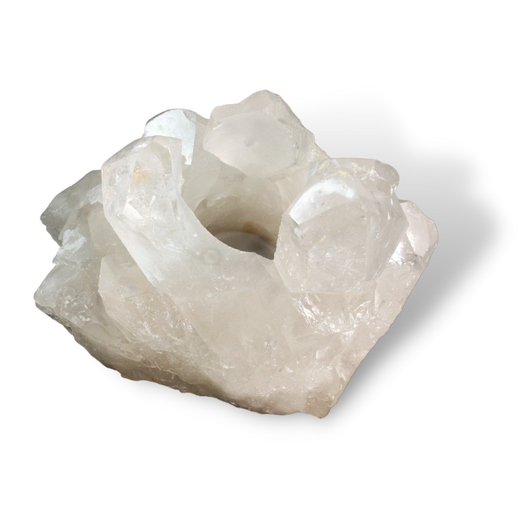 CANDLE HOLDER - Crystal Druze, Natural, Q1