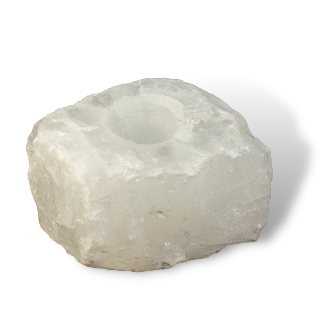 CANDLE HOLDER - Rock Crystal, Natural, Q1