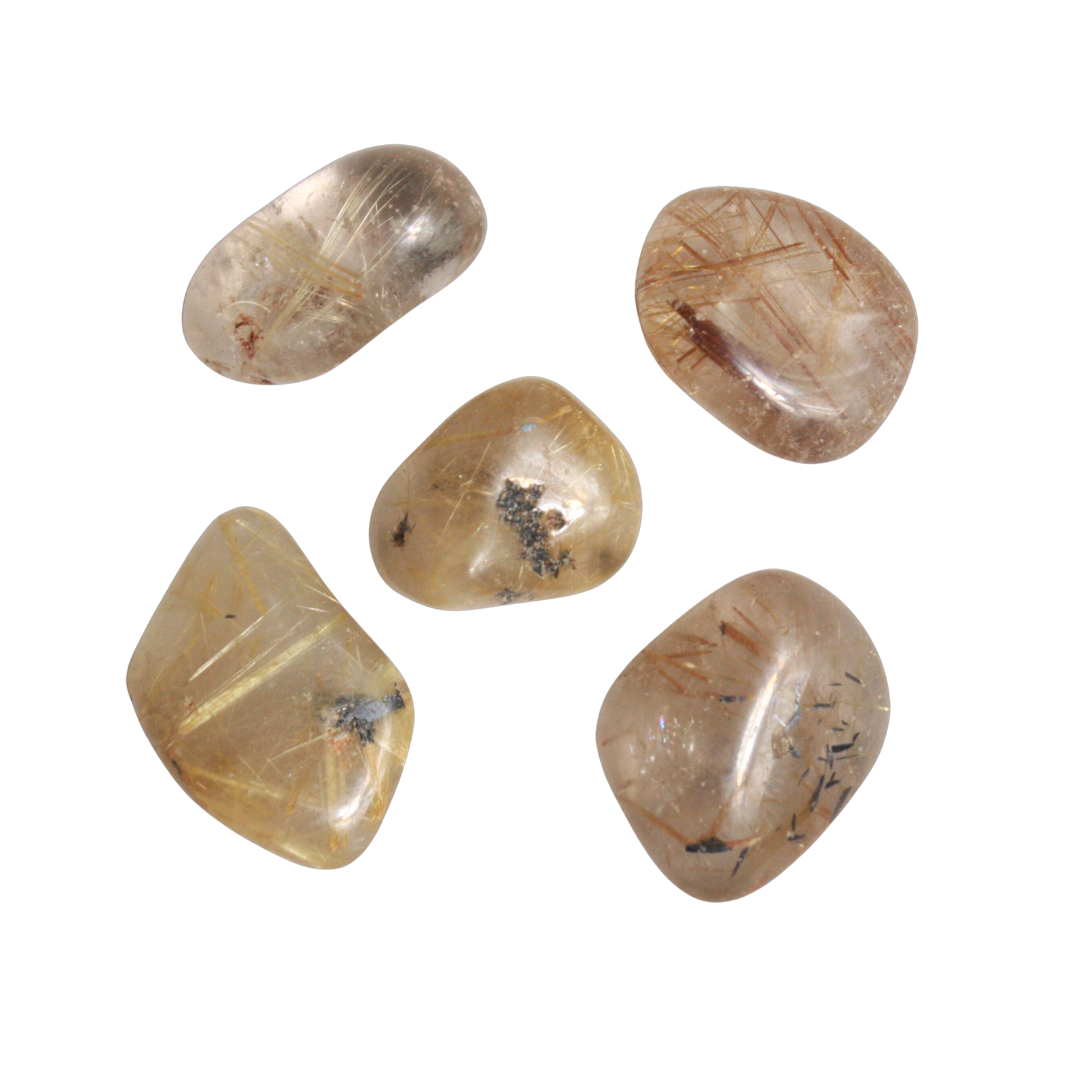 TUMBLED STONES - Rutilated Quartz, EXTRA